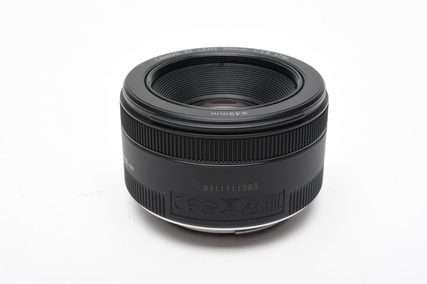 Canon EF 50mm f1.8 STM prime lens, caps, Mint-