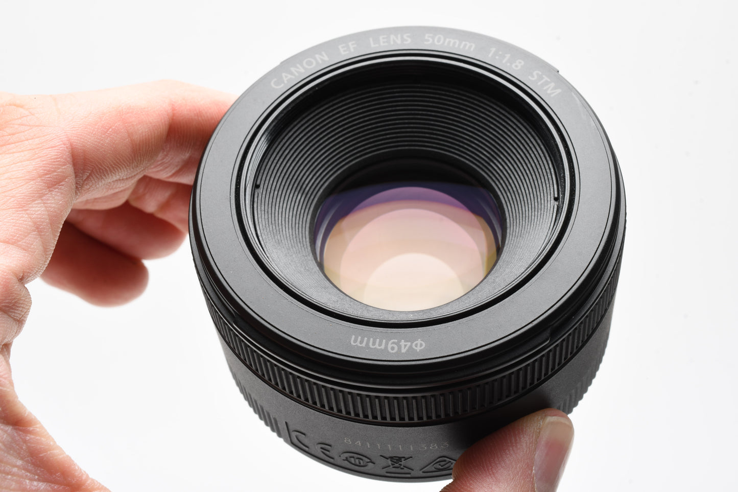 Canon EF 50mm f1.8 STM prime lens, caps, Mint-
