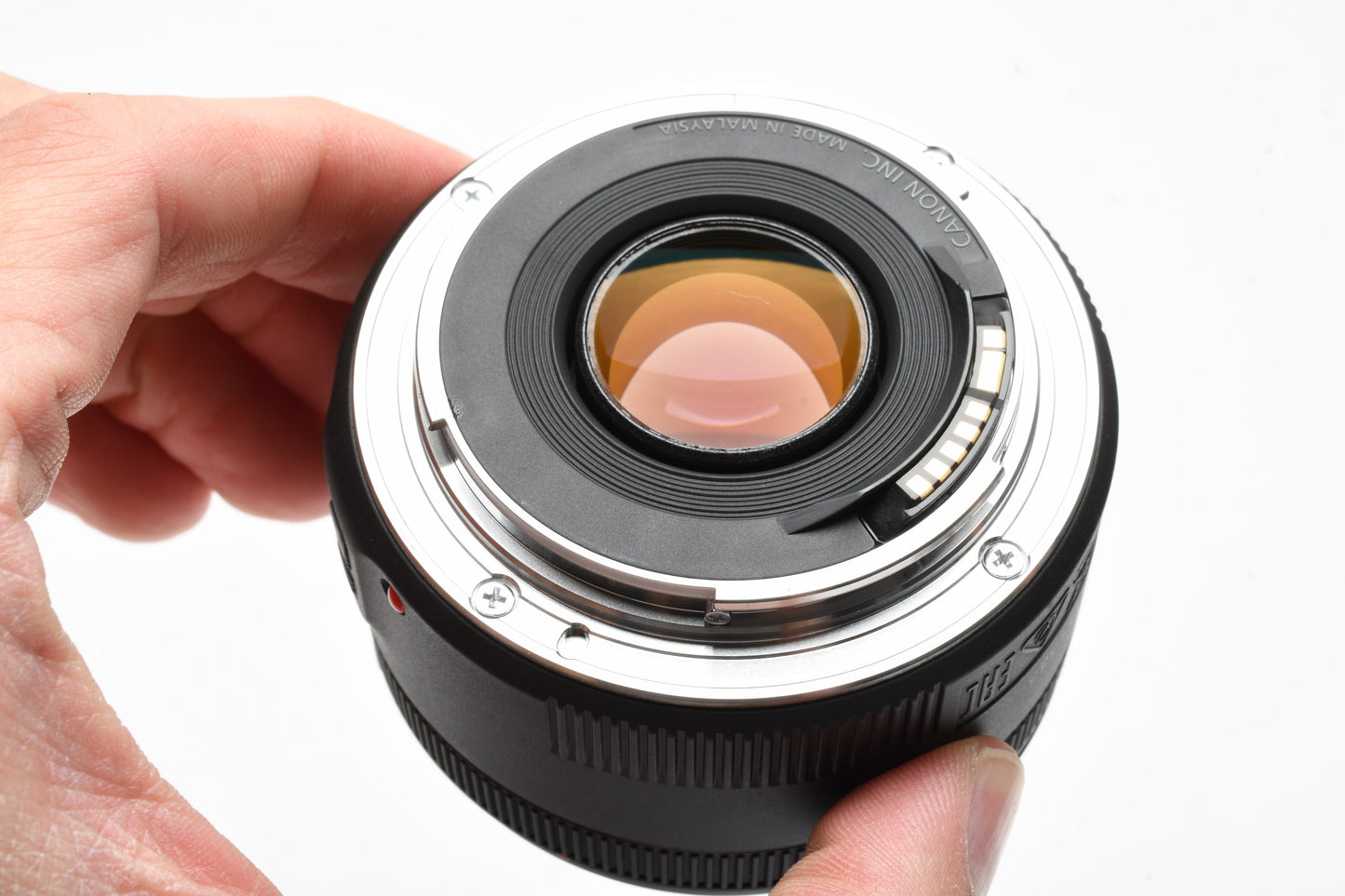 Canon EF 50mm f1.8 STM prime lens, caps, Mint-