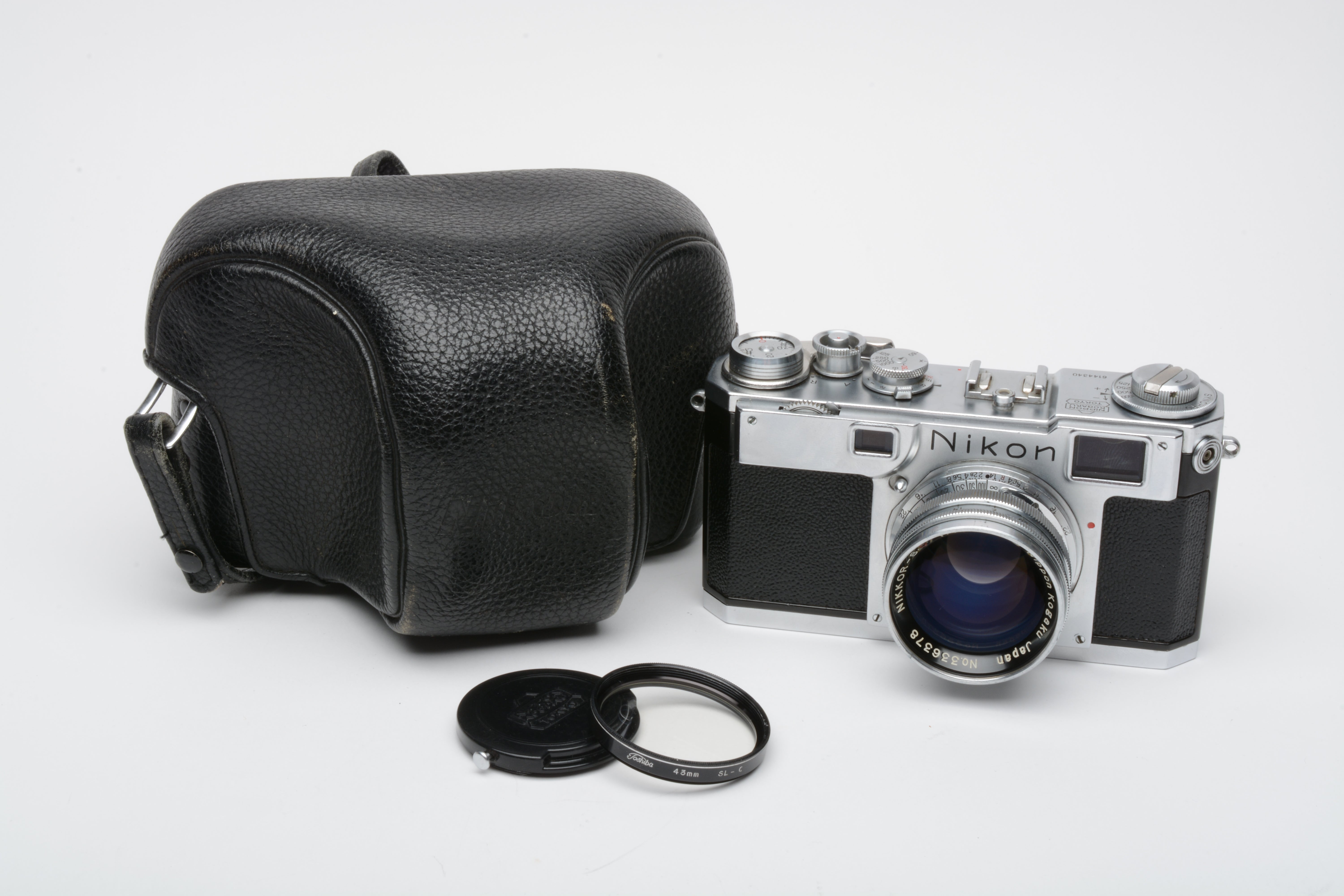 Nikon S2 Chrome Nippon Kogaku Rangefinder Camera w/5cm f1.4 Lens, case,  tested