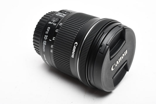 Canon EFS 10-18mm f4.5-5.6 IS STM Zoom Lens, w/Caps, Mint-