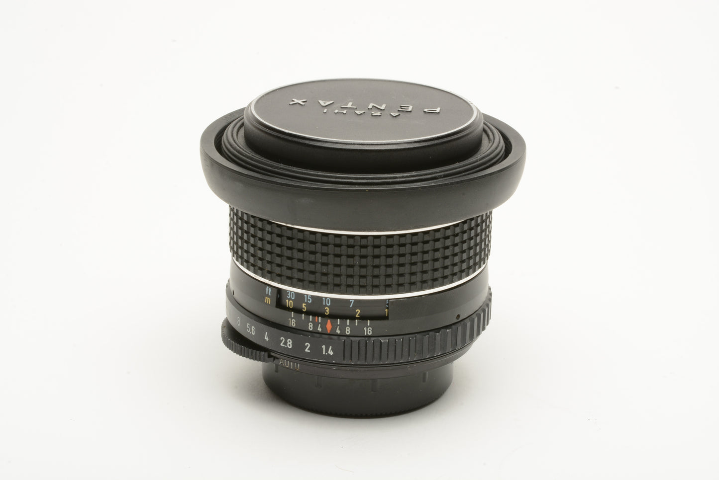 Pentax SMC Takumar 50mm f/1.4 Lens w/rubber hood, caps, nice, sharp!