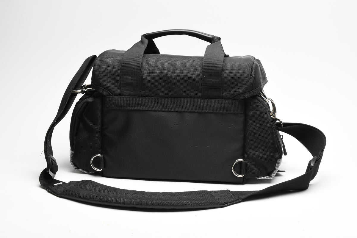 Canon camera shoulder bag, metal clips, ~12 x 8 x 8", nice quality
