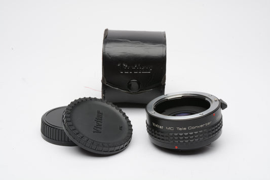 Vivitar MC 2X-22 Teleconverter for Pentax PK mount, caps + case