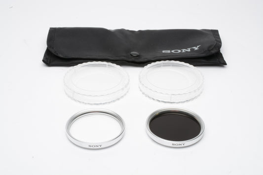 Sony 58mm ND8 and Clear / UV filters in jewel cases & Pouch, Mint-