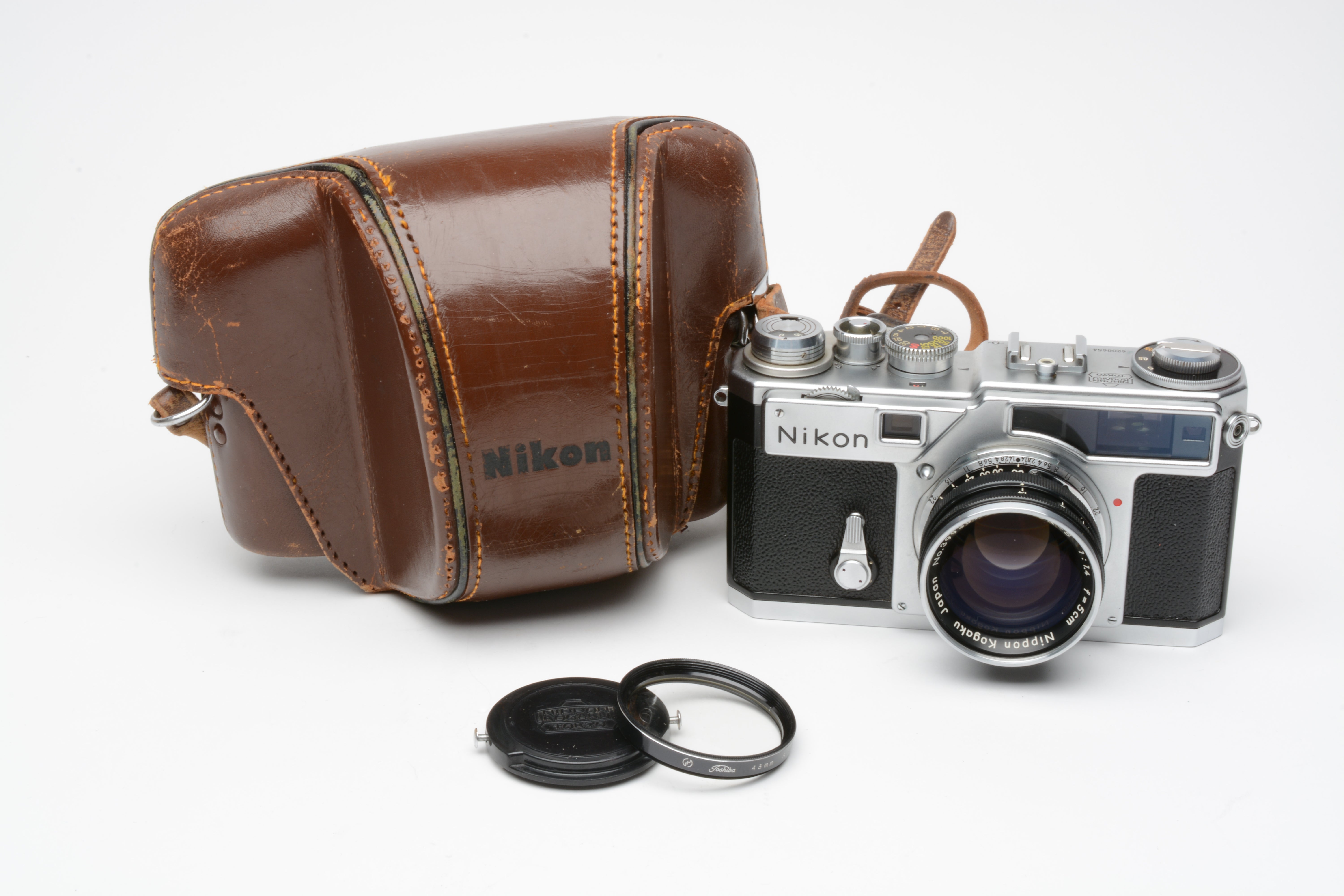 Nikon SP Chrome Nippon Kogaku Rangefinder Camera w/5cm f1.4 Lens, case,  tested