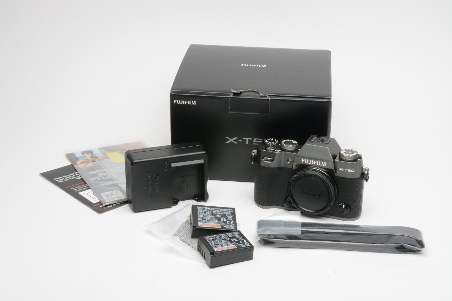 Fujifilm X-T50 Anthracite body, boxed, 2batts, Mint, Only 64 Acts!!