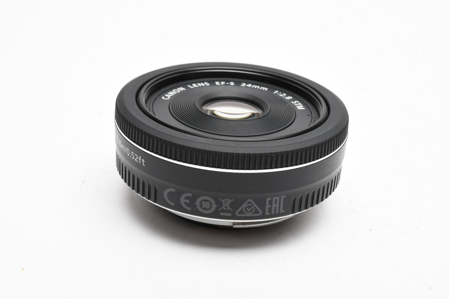 Canon EFS 24mm F2.8 STM Pancake macro lens, w/Caps, Mint