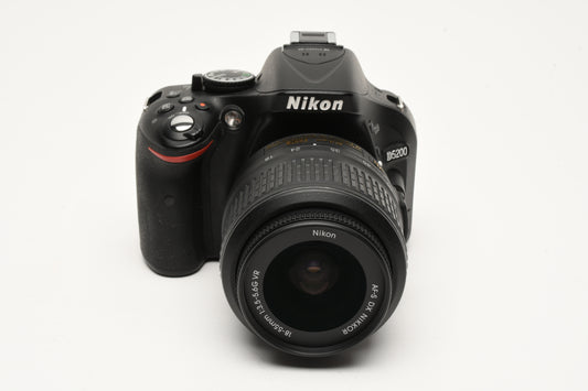 Nikon D5200 w/18-55mm F3.5-5.6G VR, batt+charger+strap+cap, Only 3448 Acts