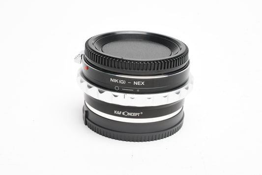 K&F Concept Nikon (G)-NEX Adapter to Nikon (G) Sony NEX / E Mount +Caps