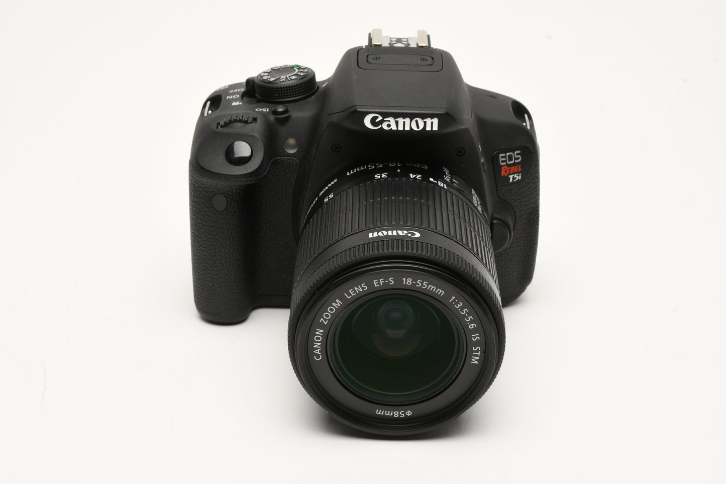 Canon EOS Rebel T5i DSLR w/18-55mm f3.5-5.6 STM zoom, 2 batts, charger 2282 Acts