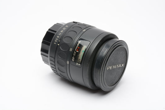 Pentax-F SMC AF 35-80mm F4-5.6 zoom lens, clean, compact, w/caps