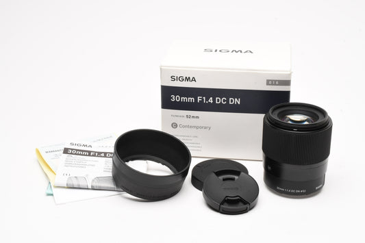 Sigma 30mm f1.4 DC DN Lens Sony E Mount, Mint-, Boxed