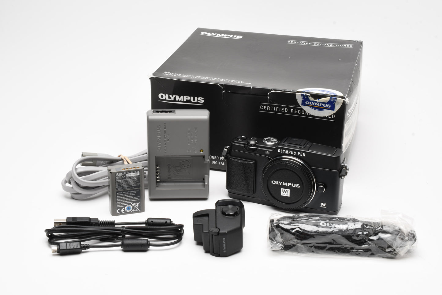 Olympus E-P5 Body w/VF-4 Viewfinder, Refurbished, Mint- Boxed, Great!