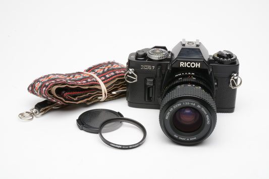 Ricoh XR7 35mm SLR w/Ricoh 35-70mm f3.5-4.8 Macro zoom, New seals, tested