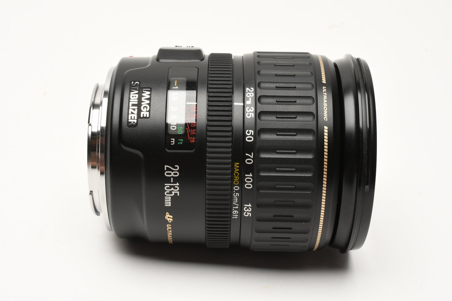 Canon EF 28-135mm f3.5-5.6 IS USM zoom lens, caps, Versatile zoom