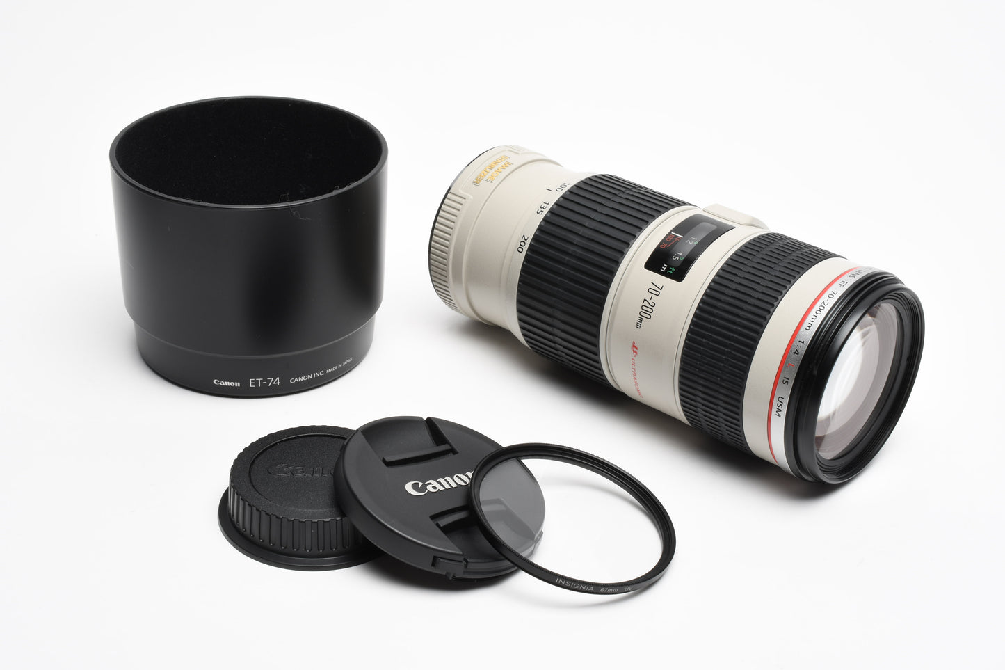 Canon EF 70-200mm f4L IS USM zoom, caps, hood, UV, Sharp! Mint-