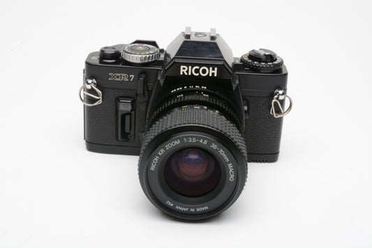 Ricoh XR7 35mm SLR w/Ricoh 35-70mm f3.5-4.8 Macro zoom, New seals, tested