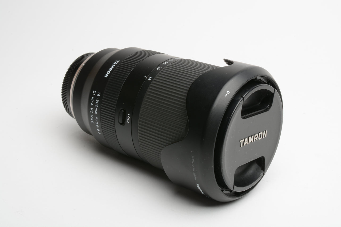 Tamron 18-300mm f3.5-6.3 Di III A VC VXD zoom lens Fujifilm X Mount w/Hood, caps