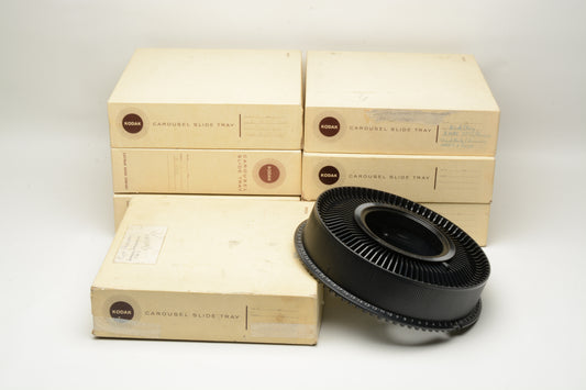 7X Kodak Carousel 80 slide trays, boxed, w/lids, Great!