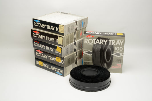 6X Sawyers / Viewmaster Rotary 100 slide trays, boxed, clean