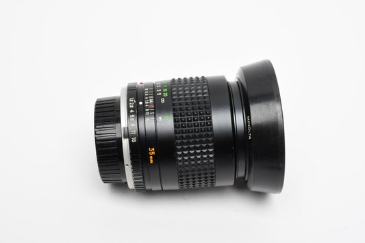 Minolta MC W.Rokkor-X 35mm f1.8 wide lens, Hood, Very Sharp!  *Read