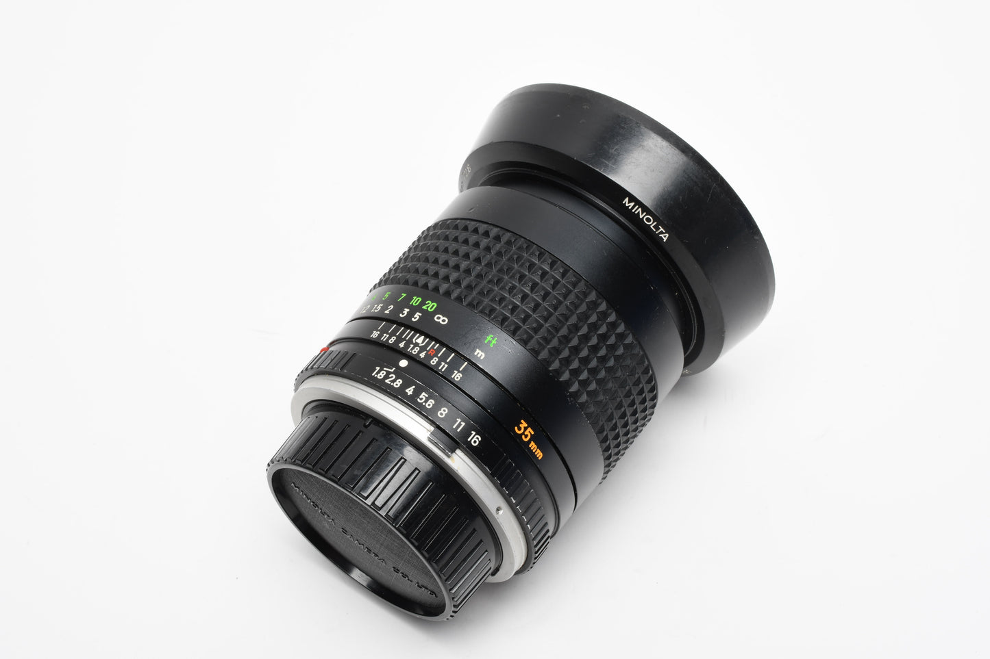 Minolta MC W.Rokkor-X 35mm f1.8 wide lens, Hood, Very Sharp!  *Read