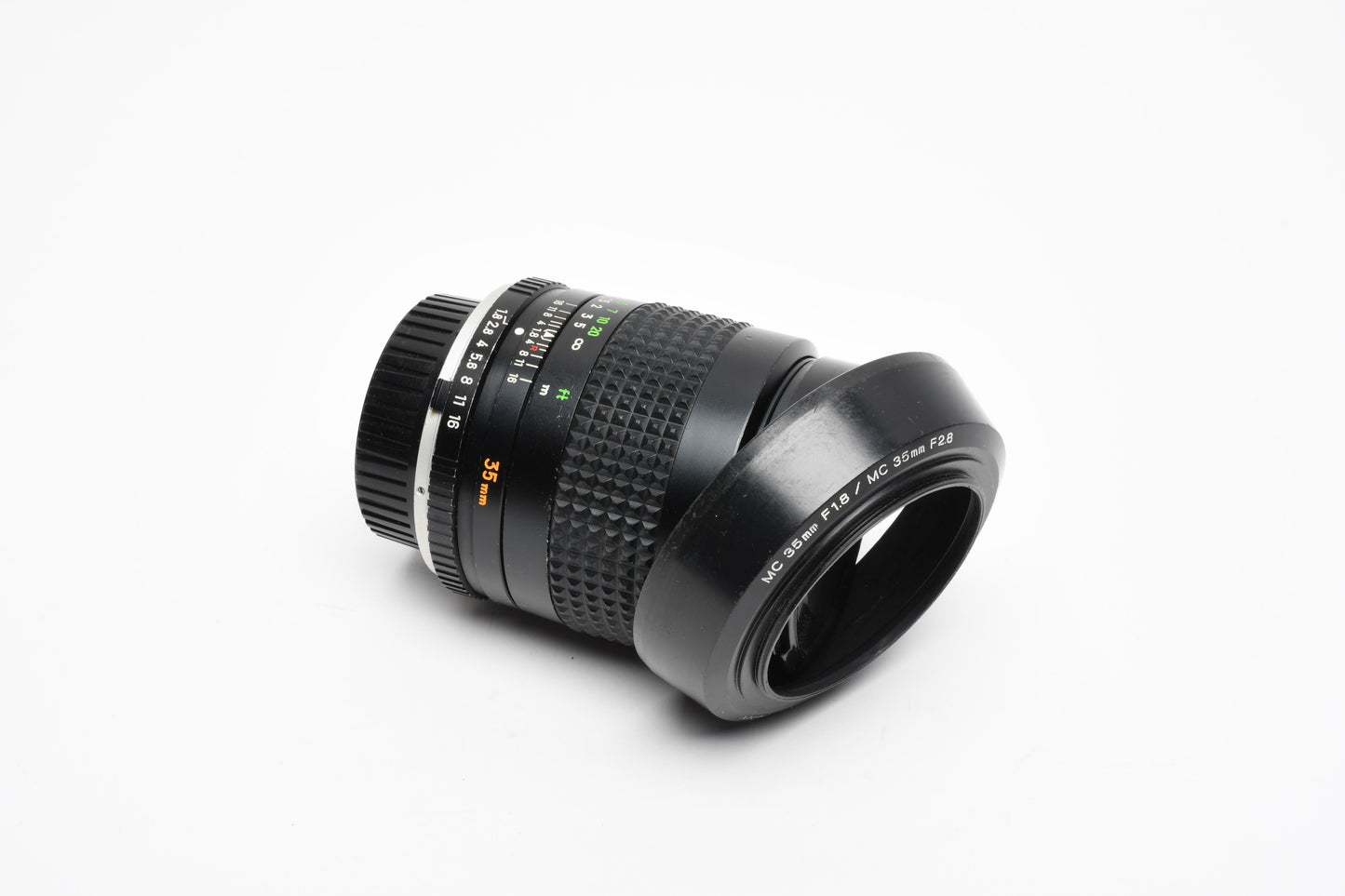 Minolta MC W.Rokkor-X 35mm f1.8 wide lens, Hood, Very Sharp!  *Read