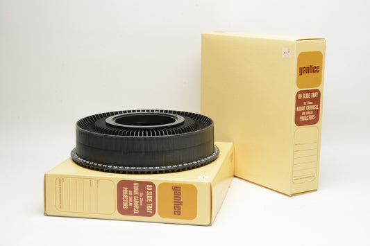 2X Yankee Kodak Carousel 80 slide trays, boxed, w/Lids