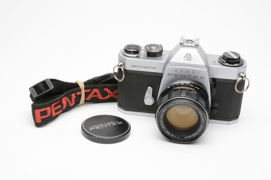 Pentax Spotmatic SP II 35mm SLR w/55mm f1.8 SMC lens, New Seals! nice