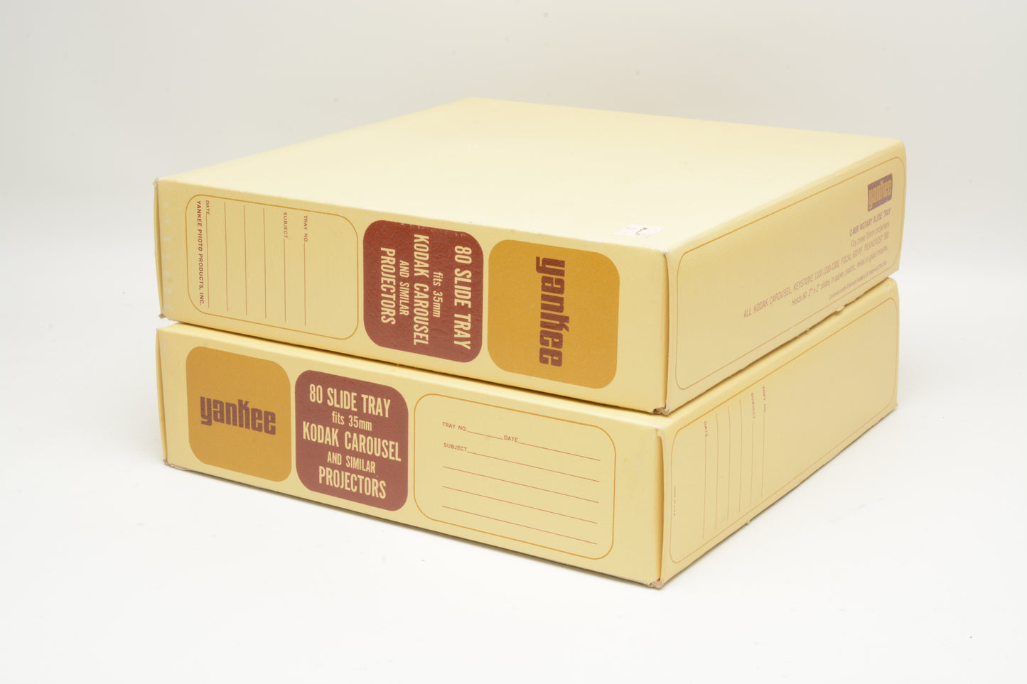 2X Yankee Kodak Carousel 80 slide trays, boxed, w/Lids