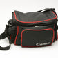 Canon Shoulder bag for cameras and lenses, Black w/Red trim, ~9x7x6" + pockets