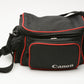 Canon Shoulder bag for cameras and lenses, Black w/Red trim, ~9x7x6" + pockets