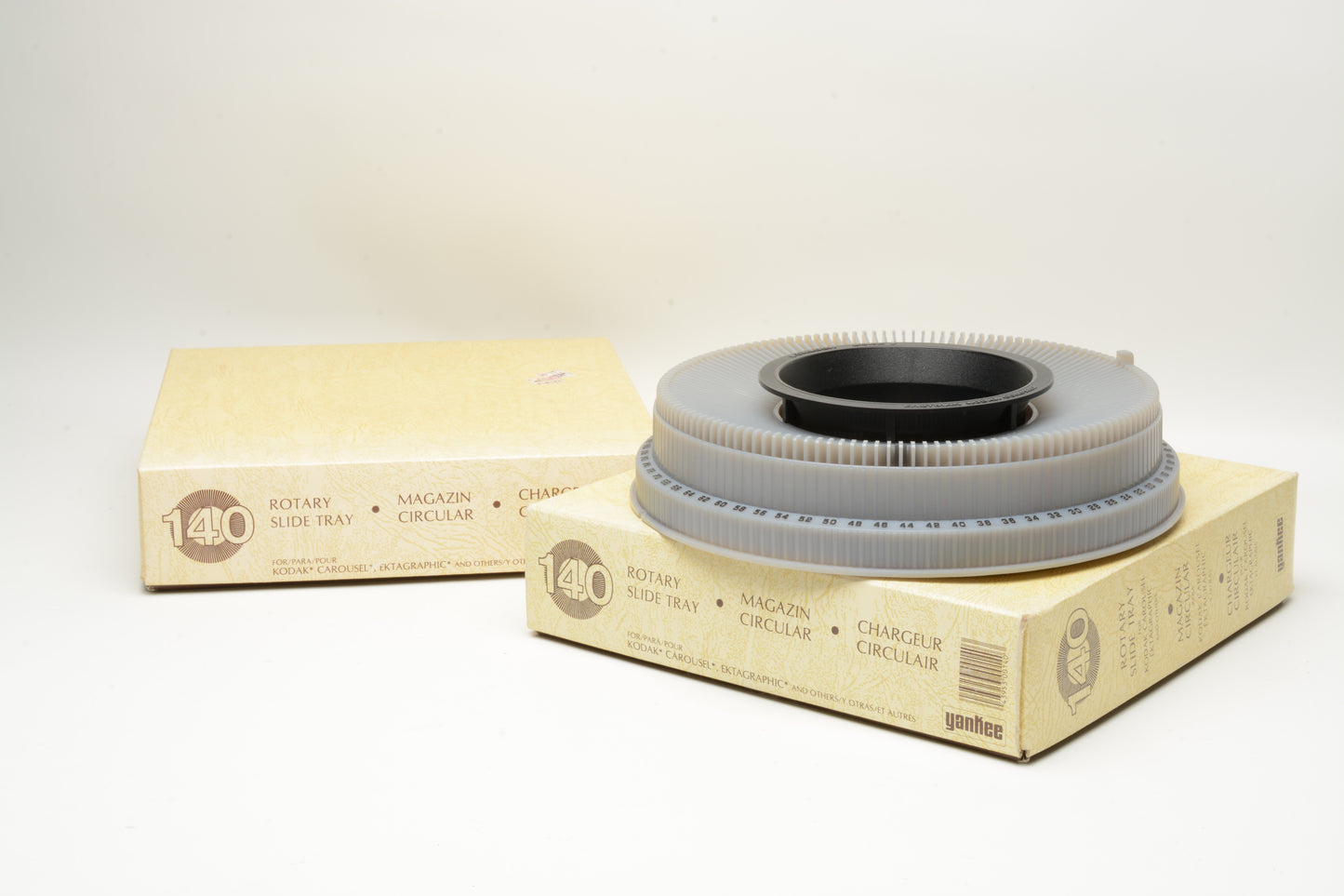 2X Kodak Carousel 80 slide trays, boxed, w/lids