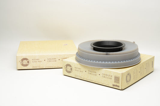 2X Kodak Carousel 80 slide trays, boxed, w/lids