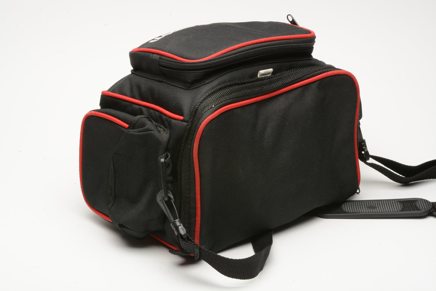 Canon Shoulder bag for cameras and lenses, Black w/Red trim, ~9x7x6" + pockets