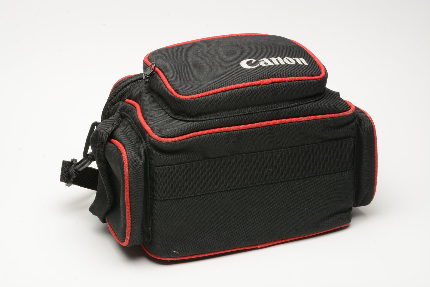 Canon Shoulder bag for cameras and lenses, Black w/Red trim, ~9x7x6" + pockets