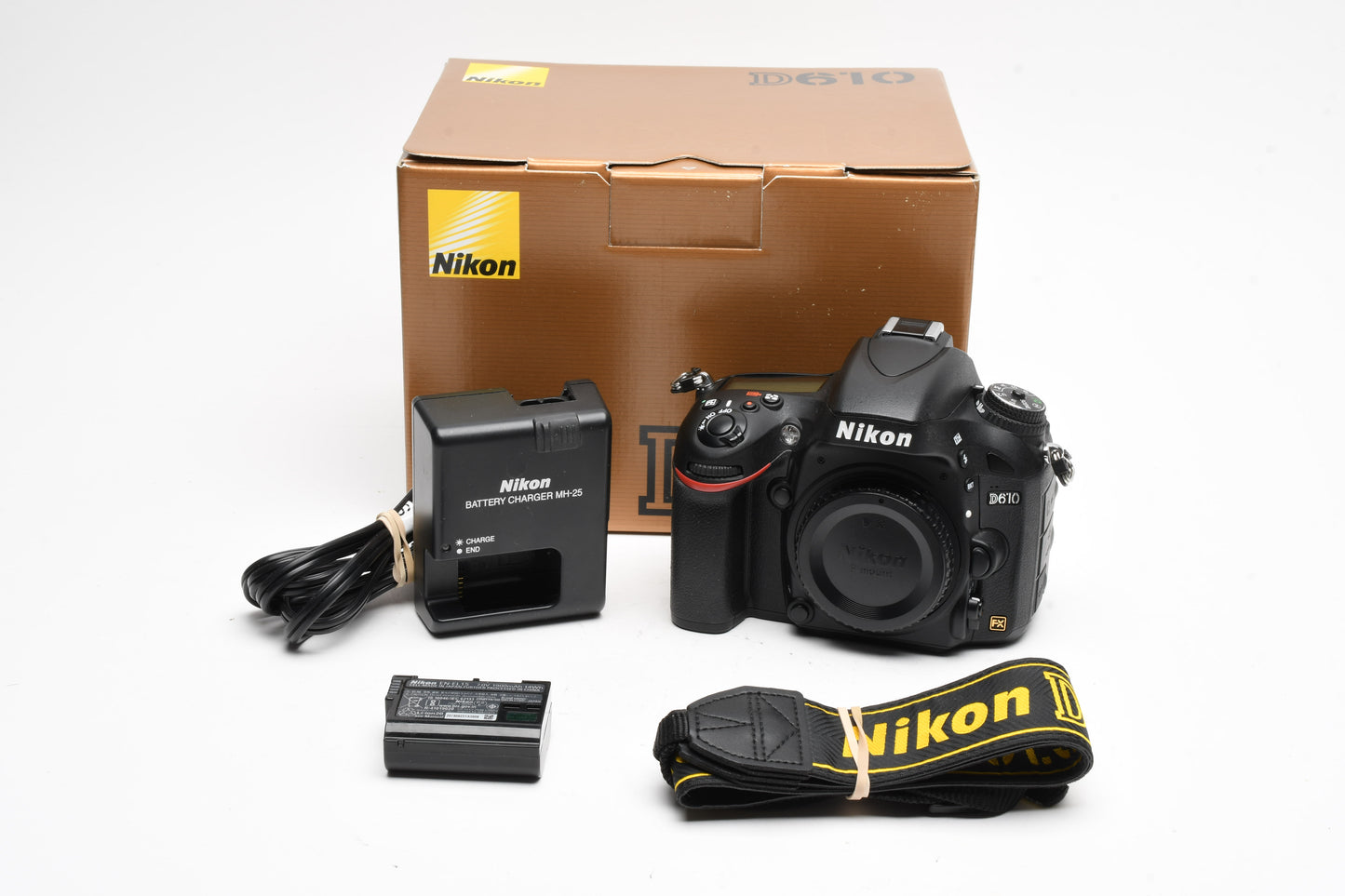 Nikon D610 DSLR Body w/battery, charger, strap, USB, Only 271 Acts!! Mint, Boxed
