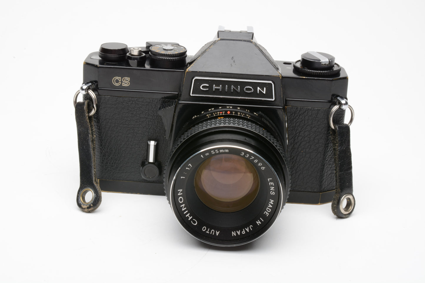 Chinon CS Black Body 35mm SLR w/50mm f1.7 lens, strap, new seals, tested