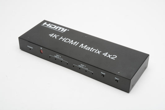 4x2 HDMI Matrix Switch, 4 in 2 Out Matrix HDMI Video Switcher Splitter +Optical