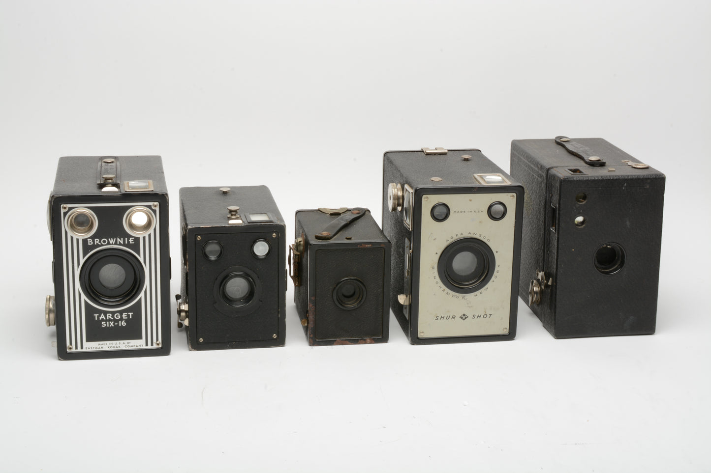 5X Vintage Box cameras - Nice collector or display bundle (B)