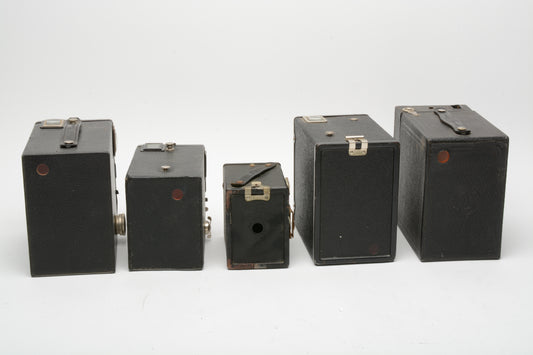 5X Vintage Box cameras - Nice collector or display bundle (B)