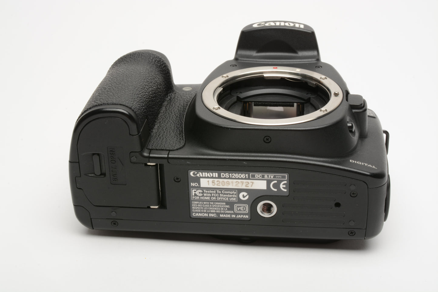 Canon EOS 20D DSLR body, batt, charger, strap, cap, CF card, very clean!