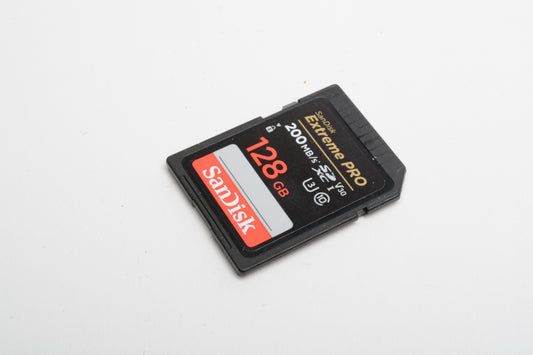 Sandisk Extreme Pro 128GB SD Card 200mbs, Clean and tested