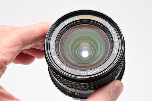 Minolta MD W.Rokkor-X 20mm F2.8 Lens for MD Mount, Caps, Sharp!