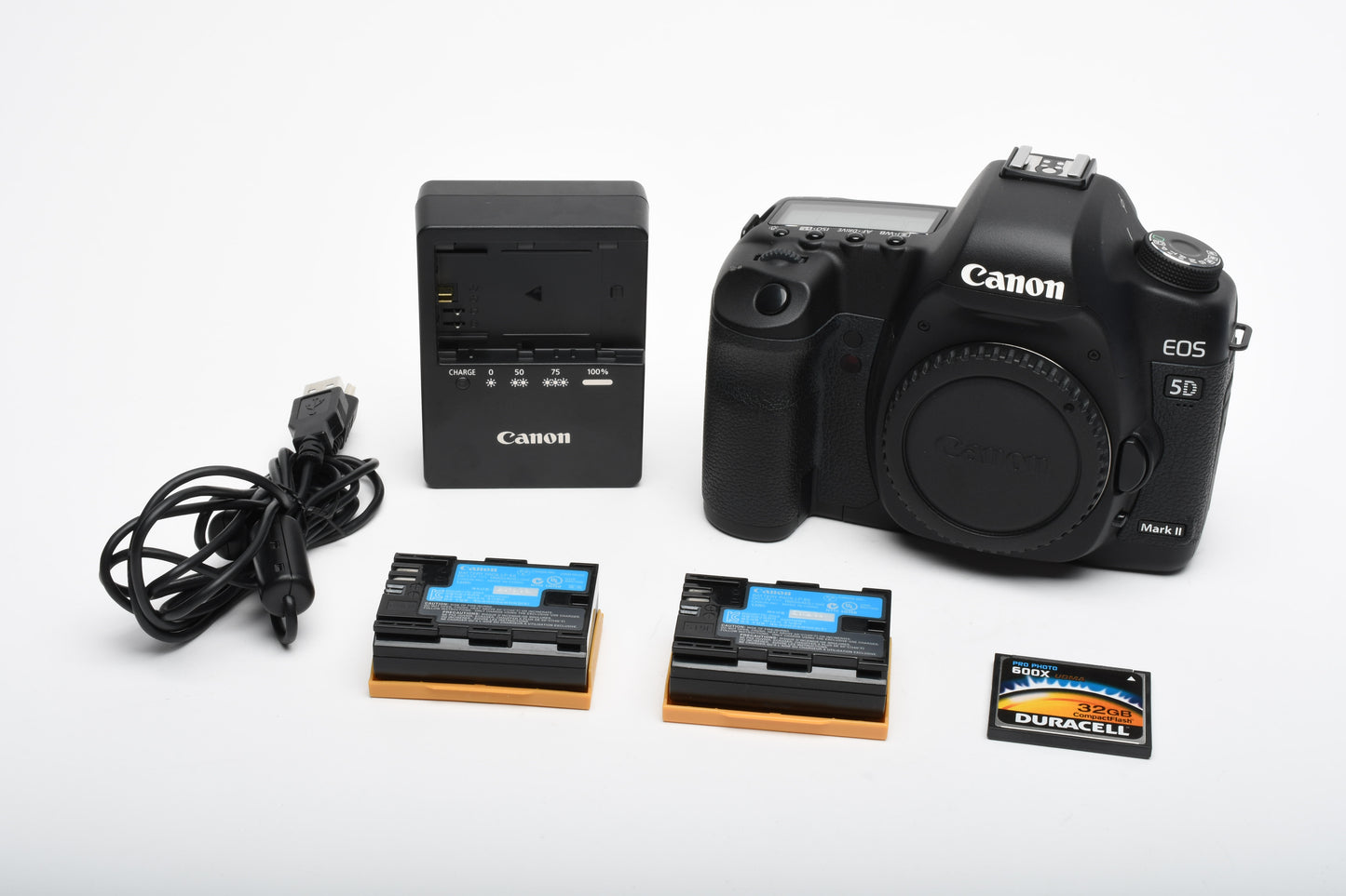 Canon EOS 5D Mark II DSLR Body, 2batts, Charger, Only 1414 Acts, Clean!