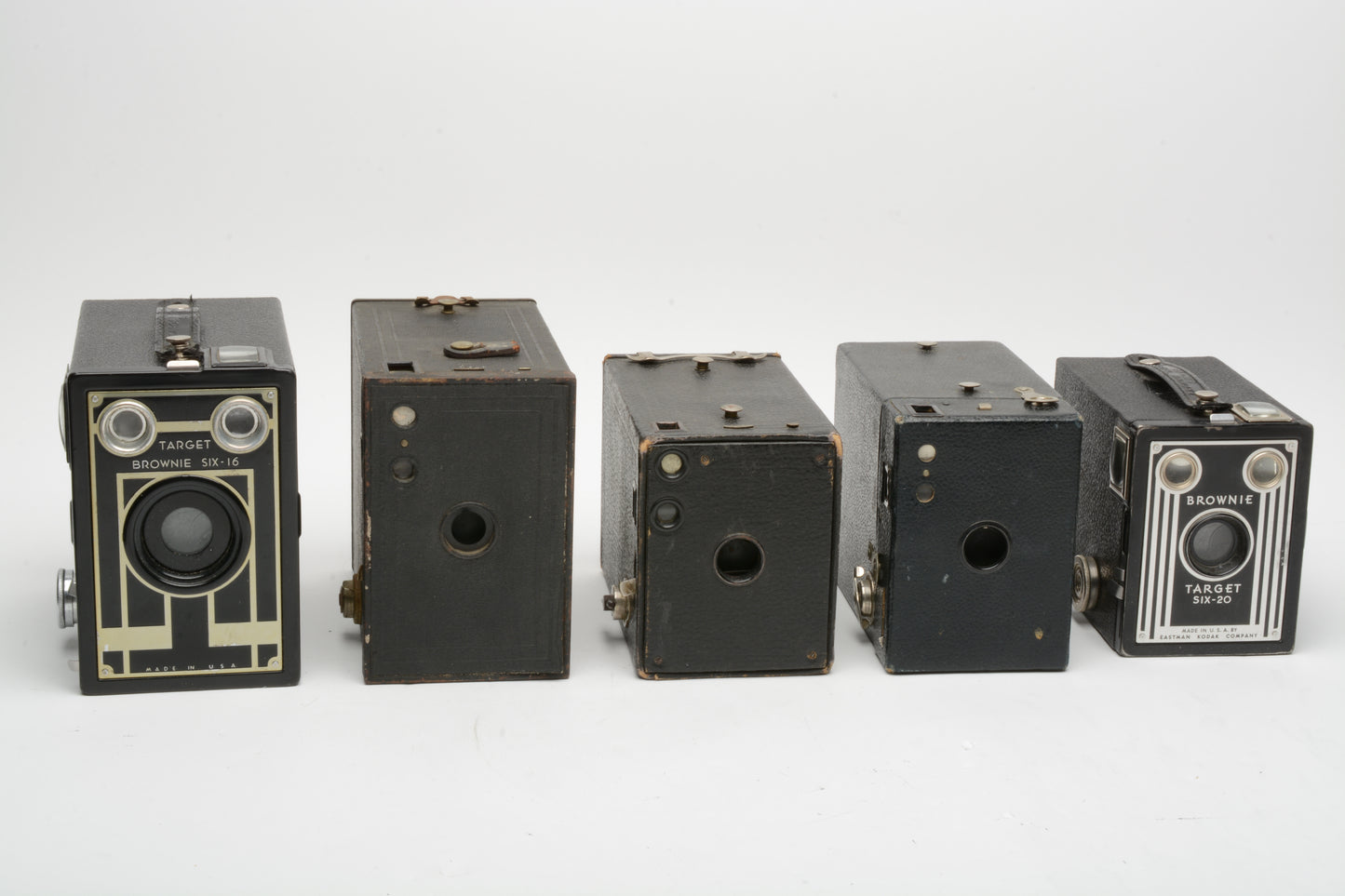5X Vintage Box cameras - Nice collector or display bundle (C)