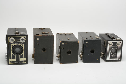 5X Vintage Box cameras - Nice collector or display bundle (C)