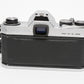 Pentax Spotmatic SP F chrome 35mm SLR w/50mm F1.8, case, cap, new seals, nice!