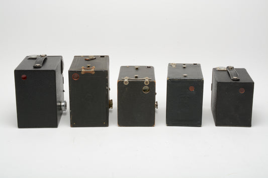 5X Vintage Box cameras - Nice collector or display bundle (C)